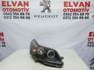Citroen C4 Mercekli İçi Siyah Sağ Far